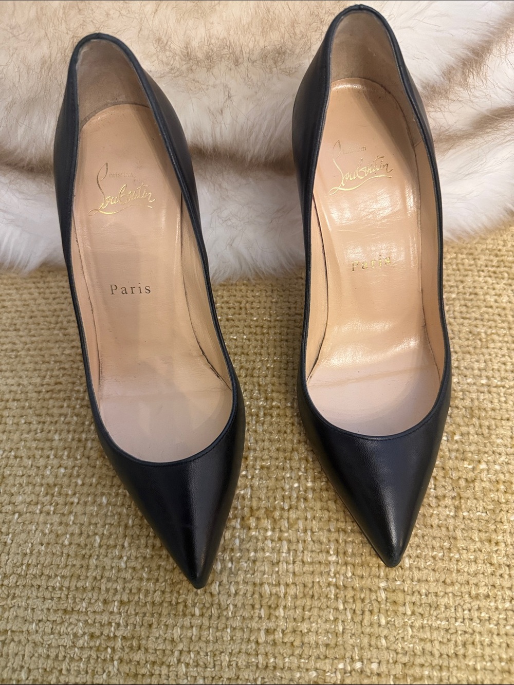 Christian Louboutin Black Pigalle Pointed-Toe Leather Pumps